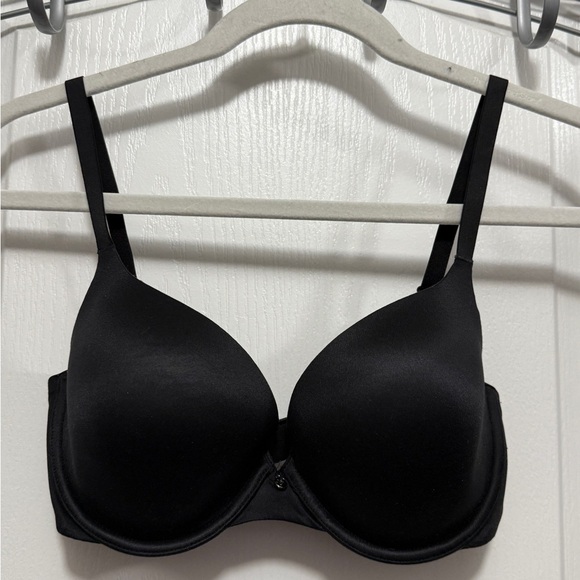 Victoria's Secret 32DD Lined Demi Bra Black Satin VS Classic Minimalist - Picture 1 of 12